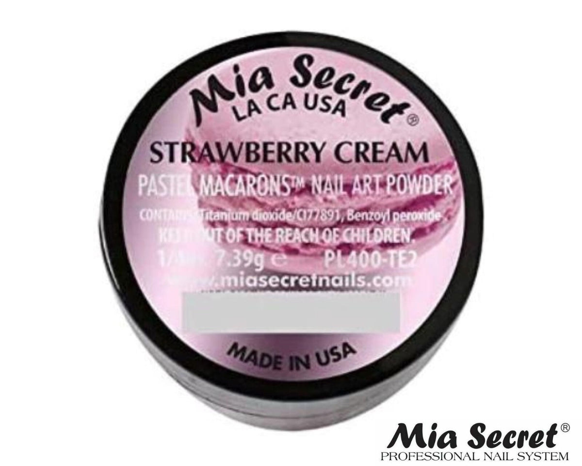 Pastel Macarons Nail Art Powder - Strawberry Cream 1/4oz for Acrylic Nails
