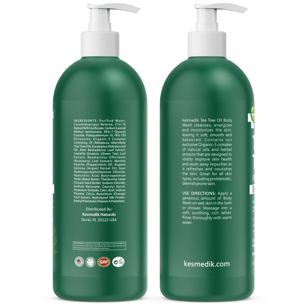 Tea Tree Body Wash for Itchy Skin Relief - Antifungal & Antibacterial 16 fl oz