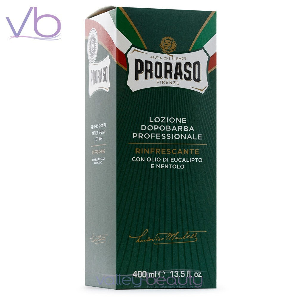 Proraso Green Aftershave Lotion with Eucalyptus & Menthol - 400ml Barber Size