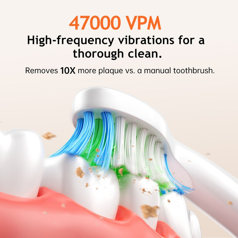 Electric Toothbrush with 5 Modes & 6 Brush Heads, Rechargeable Waterproof