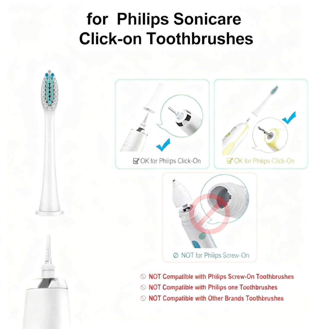 Universal Replacement Toothbrush Heads for Phillips Sonicare (All Variants) - 4/8/16 Pack