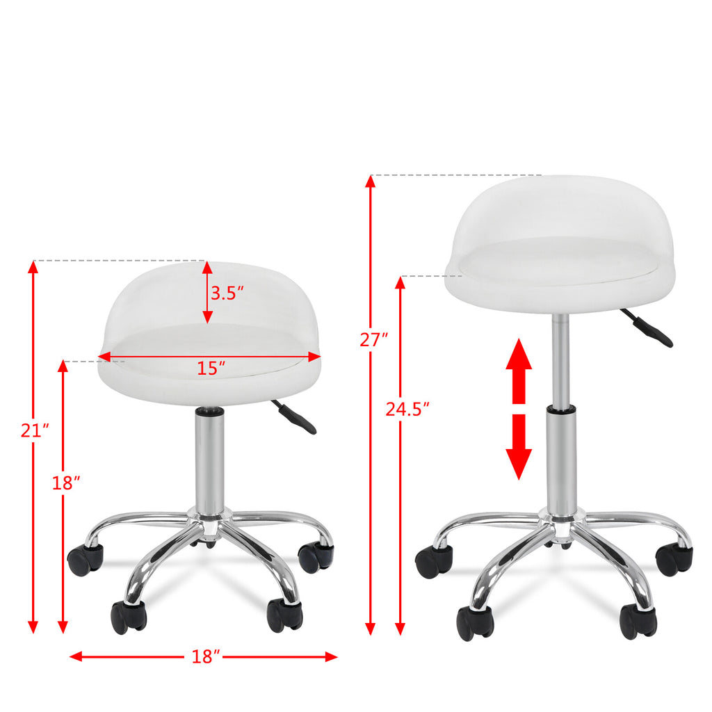 Adjustable Rolling Swivel Stool for Salon Tattoo Facial Massage Spa