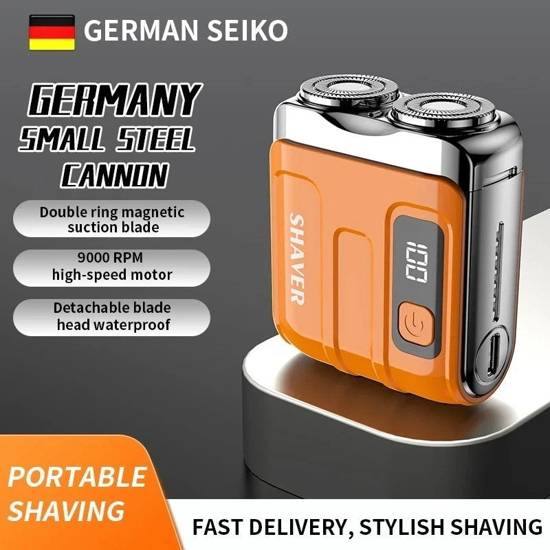 Mini Electric Smart Beard Shaver - Dual Blade, Digital Display, Rechargeable