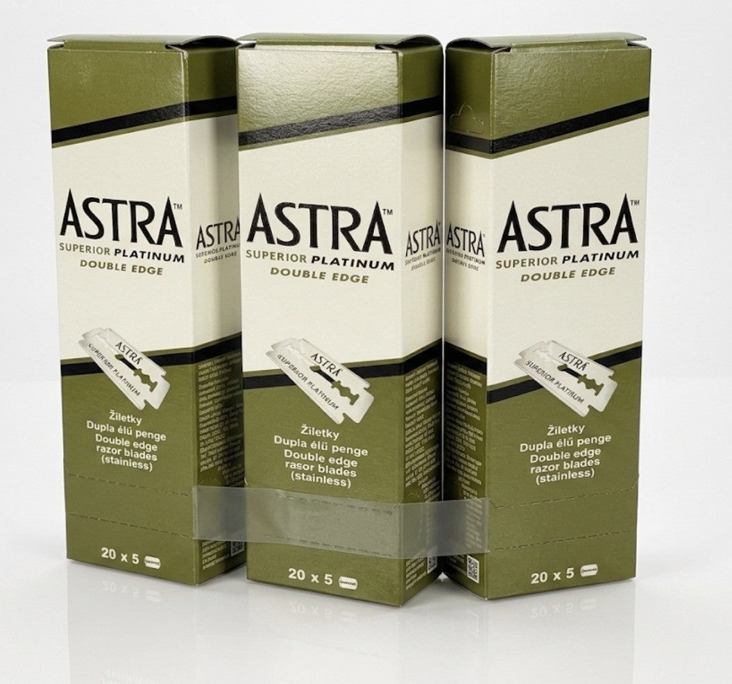 300 Astra Superior Platinum Double Edge Safety Razor Blades - Made in Russia