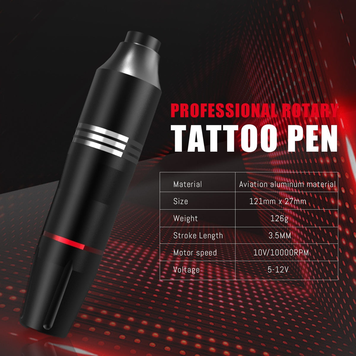 Wireless Tattoo Machine Kit with Power Supply, Needles & Ink
