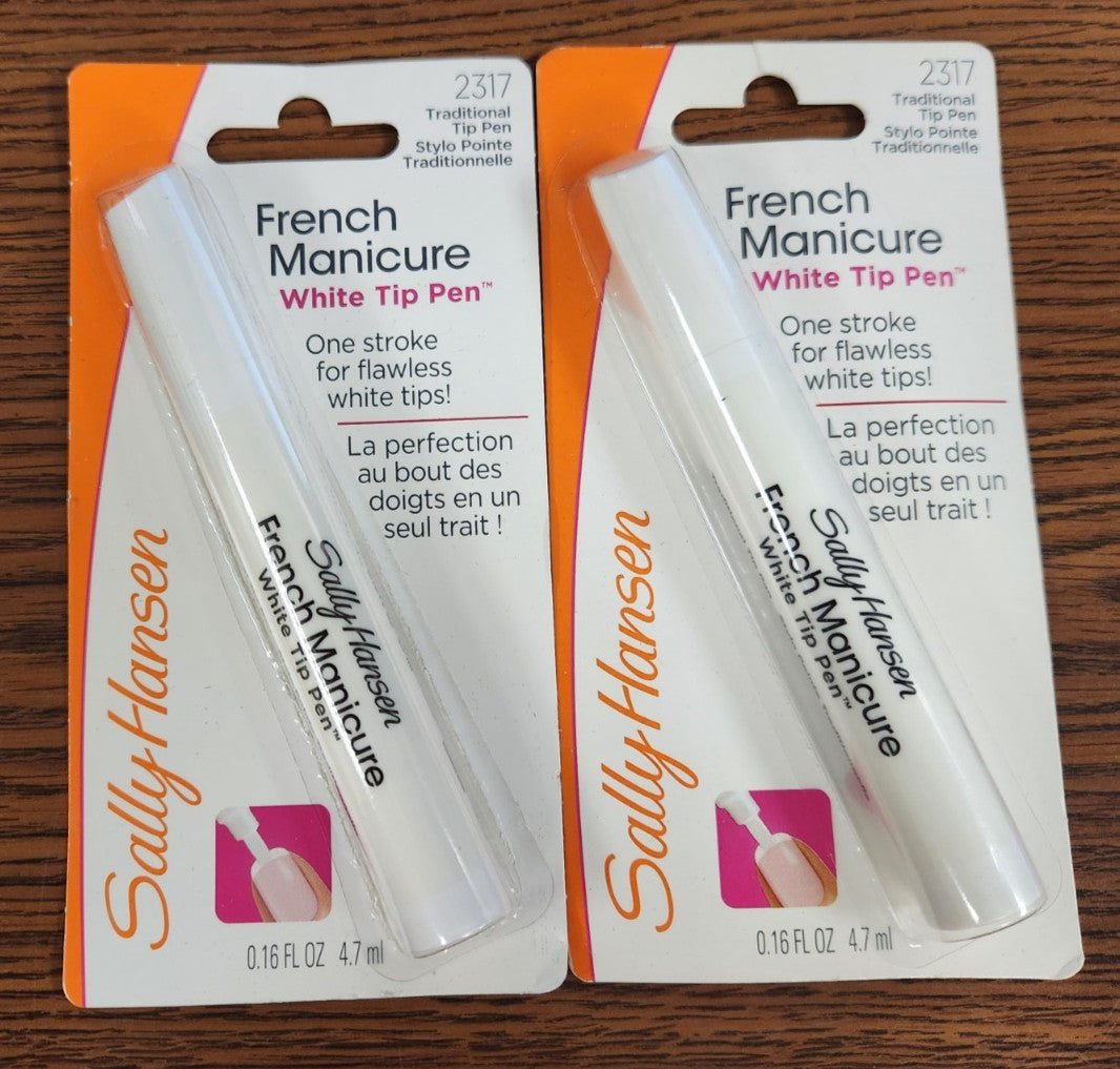 2PCS Nail Art White Tip Pen for French Manicure - Sally Hansen 2317