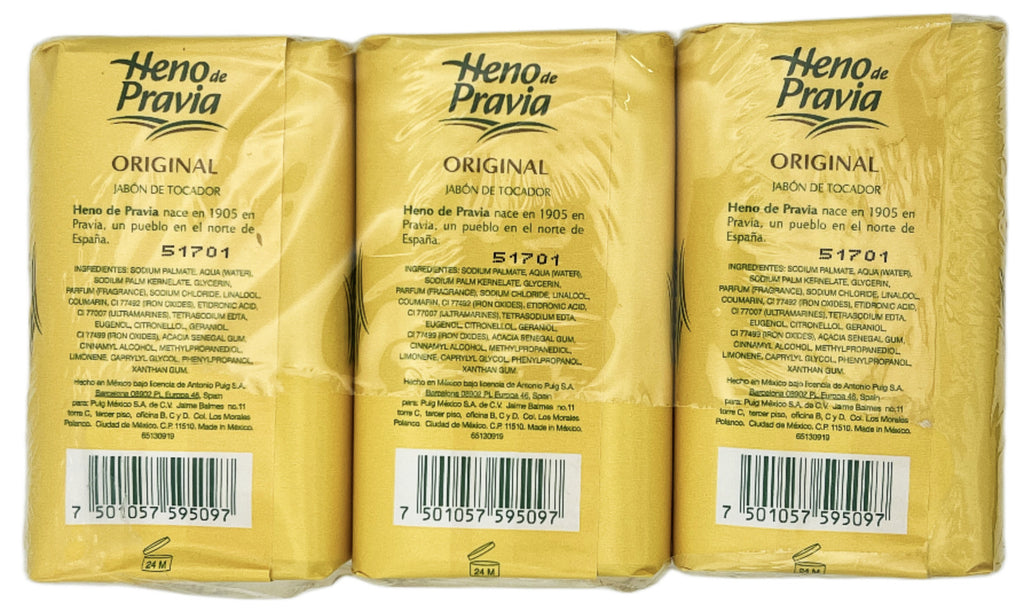 Natural Bath Soap Set - Heno de Pravia 4oz x 6 Bars with Delicate Scent