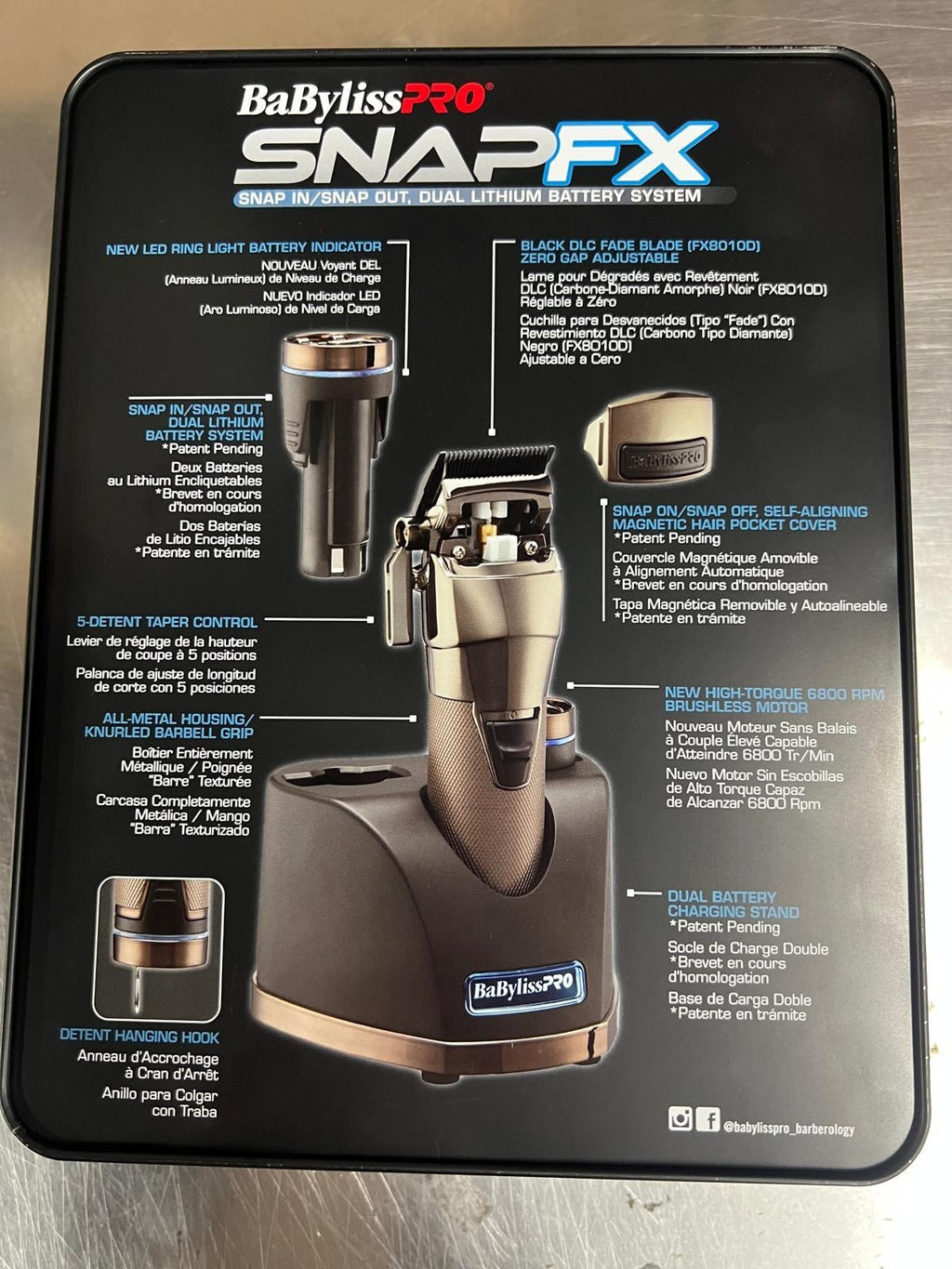 Dual Battery Cordless Hair Clipper with 8 Guide Guards & Free Spray