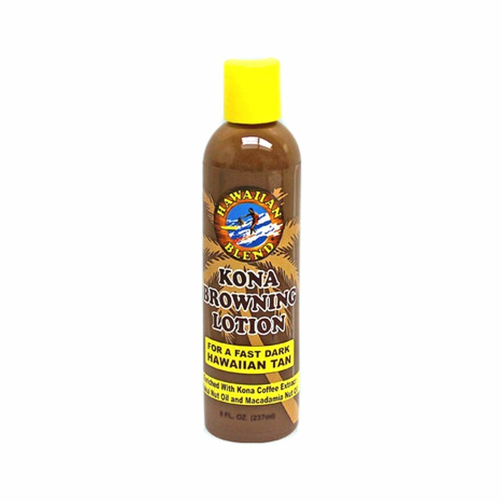 Hawaiian Browning Lotion 8oz Dark Tan with Kona Coffee & Kukui Nut Oil