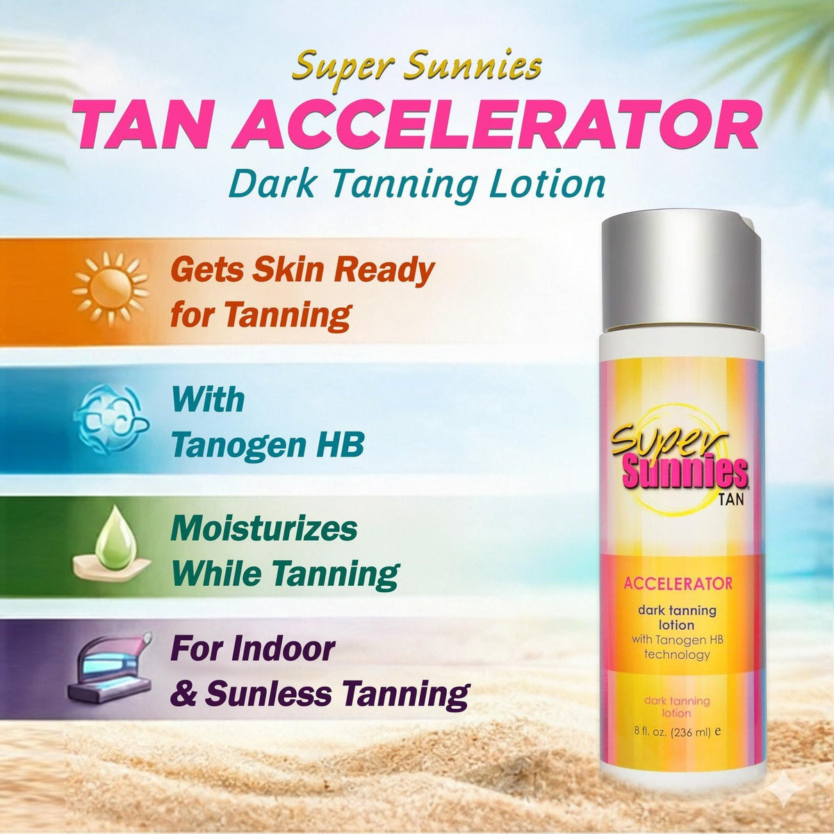 Dark Tanning Lotion with Bronzer - 8 Fl Oz Sunless Tanning Oil