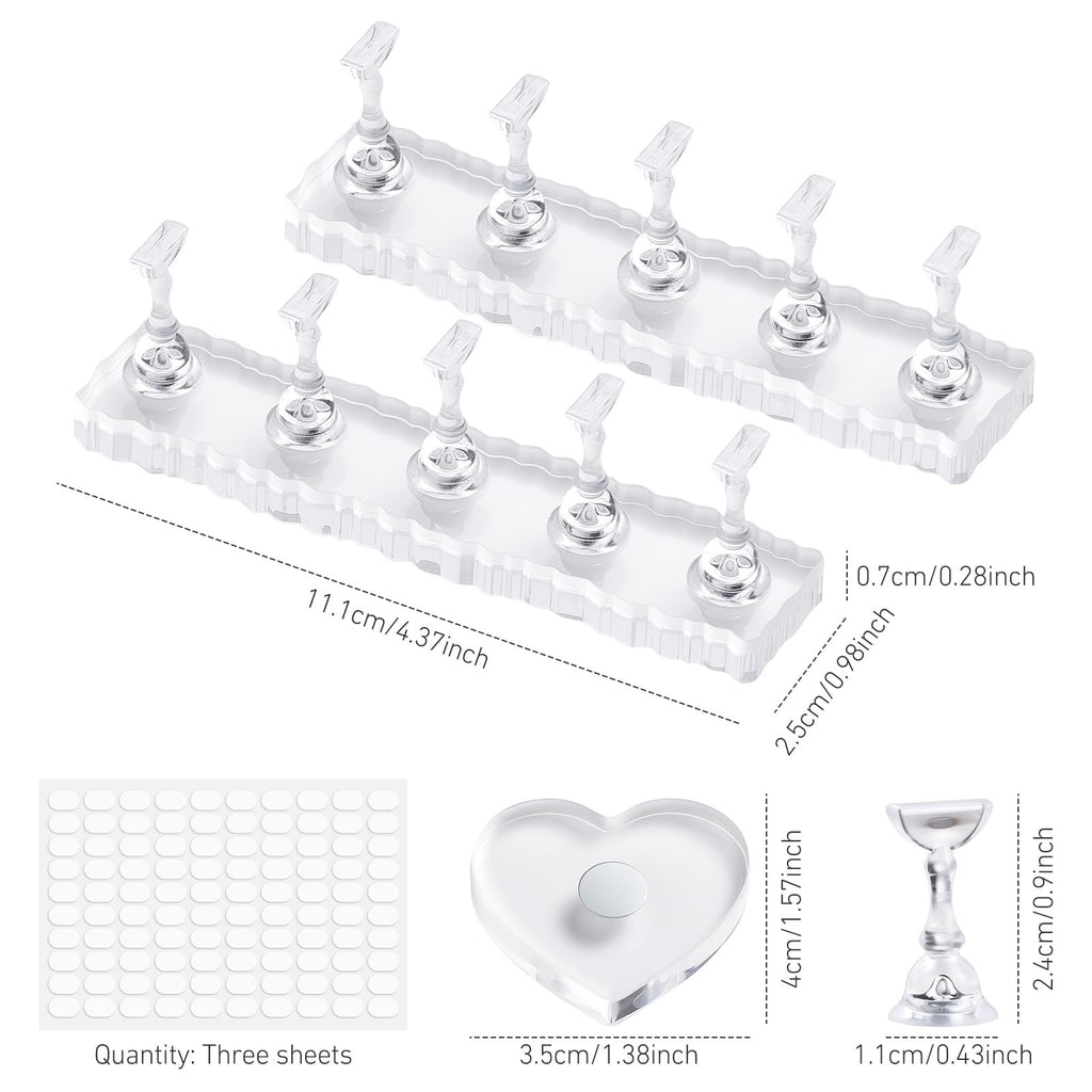 Narsikar Nail Stand for Press Ons with 300 Double-Sided Tape - Rose Pink
