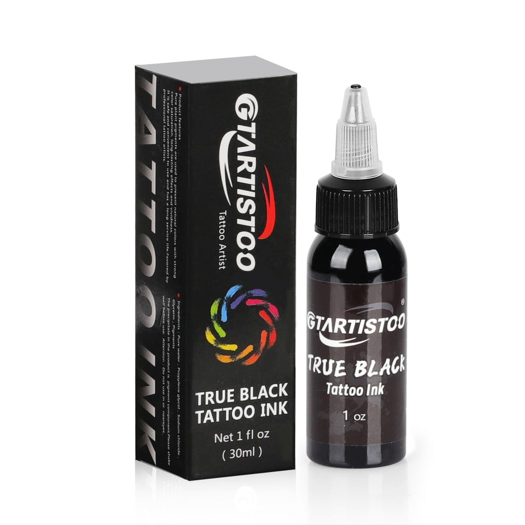 Professional Black Tattoo Ink 1oz (30ml) - Fast-Flowing, Deep Solid Black