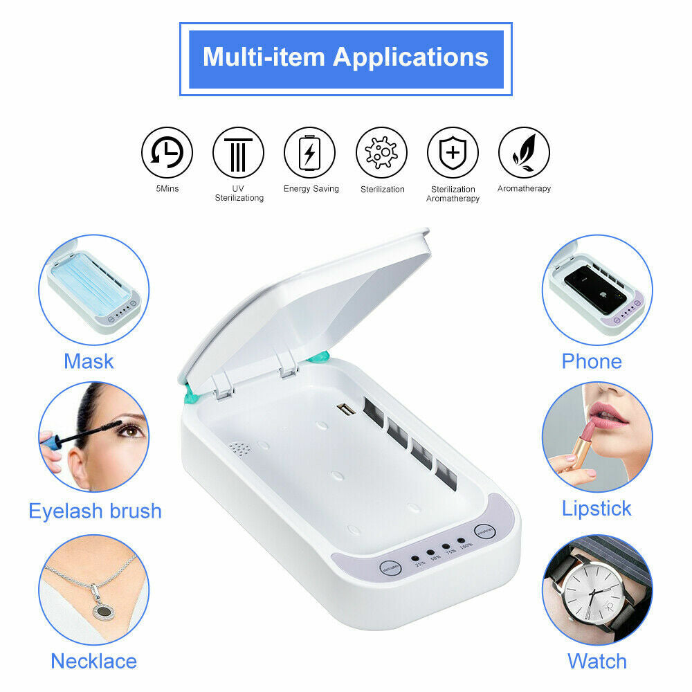 UV Cell Phone Sanitizer Box with Aromatherapy - Disinfection & Cleaning