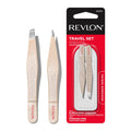 Revlon Mini Travel Tweezers Set - Slant & Point Tips for Precise Hair Removal