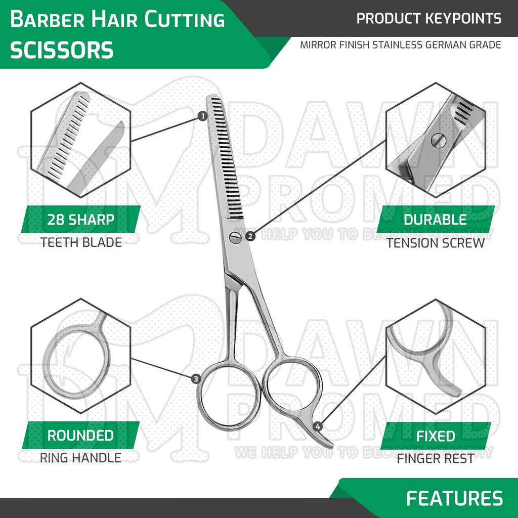 Professional Hair Cutting Scissors Set 3 Pcs - Thinning & Grooming Shears 5.5 & 6.5 Inches