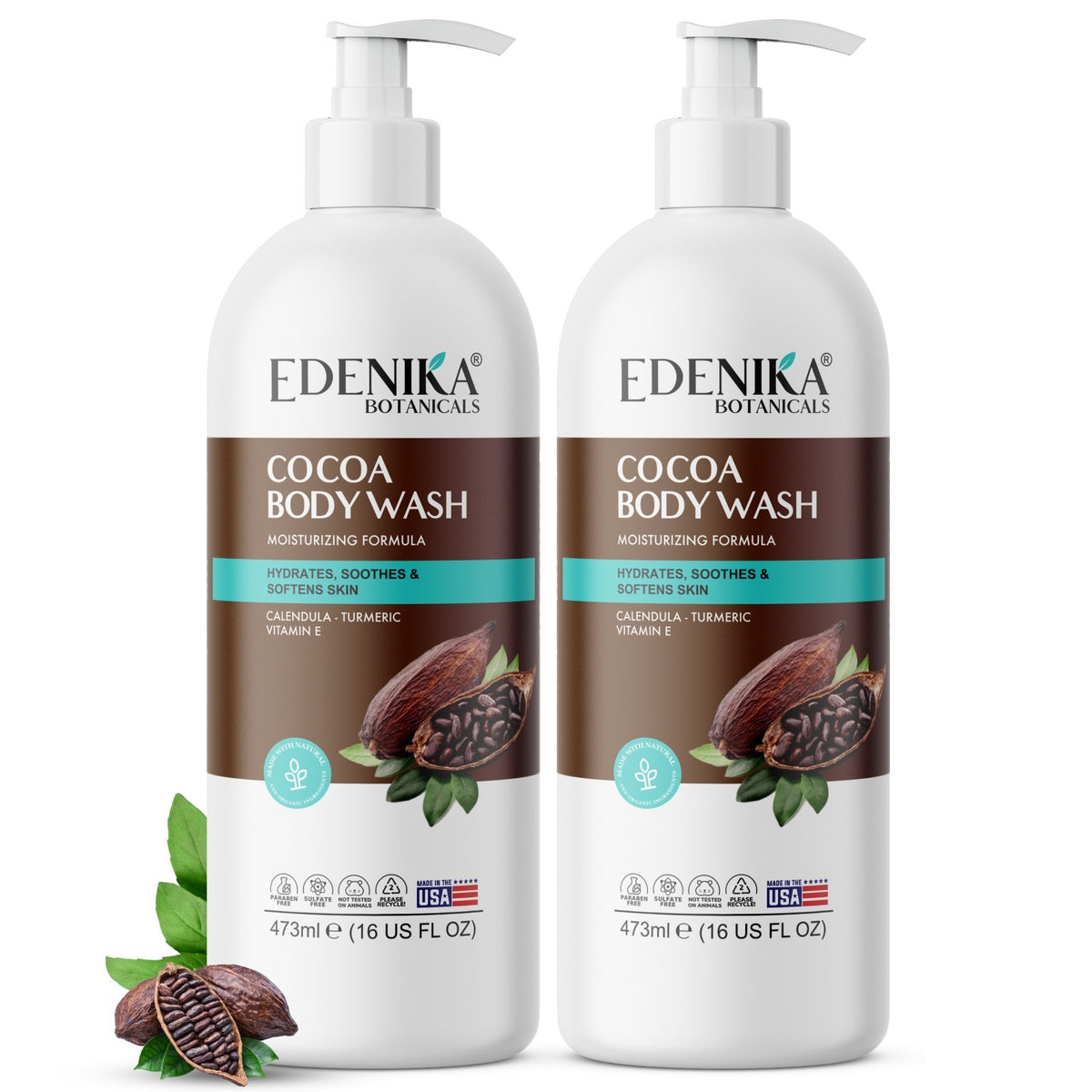 Moisturizing Cocoa Butter Body Wash for Sensitive Skin - 2 Pack