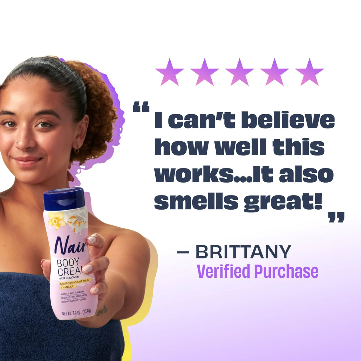 Hair Removal Cream with Oat Milk & Vanilla - 7.9 oz Body Hair Remover for Women