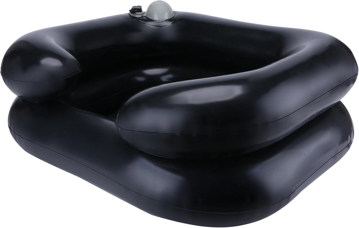 Portable Inflatable Hair Washing Basin with Manual Pressure Pump for Elderly & Caregivers