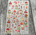 Fall Maple Leaves & Squirrel Nail Stickers - Autumn Mushroom Gnome Design