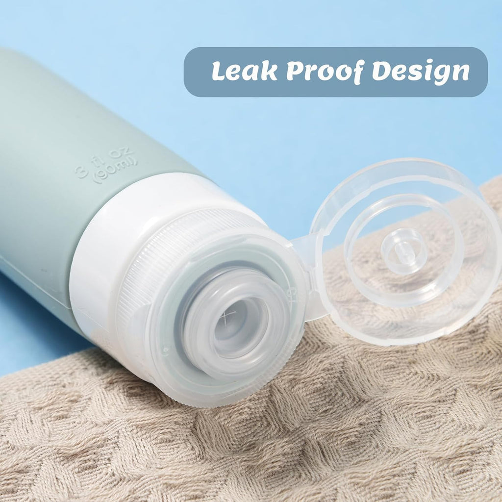 TSA Approved 3oz Travel Bottles Set - Refillable Silicone Toiletry Containers
