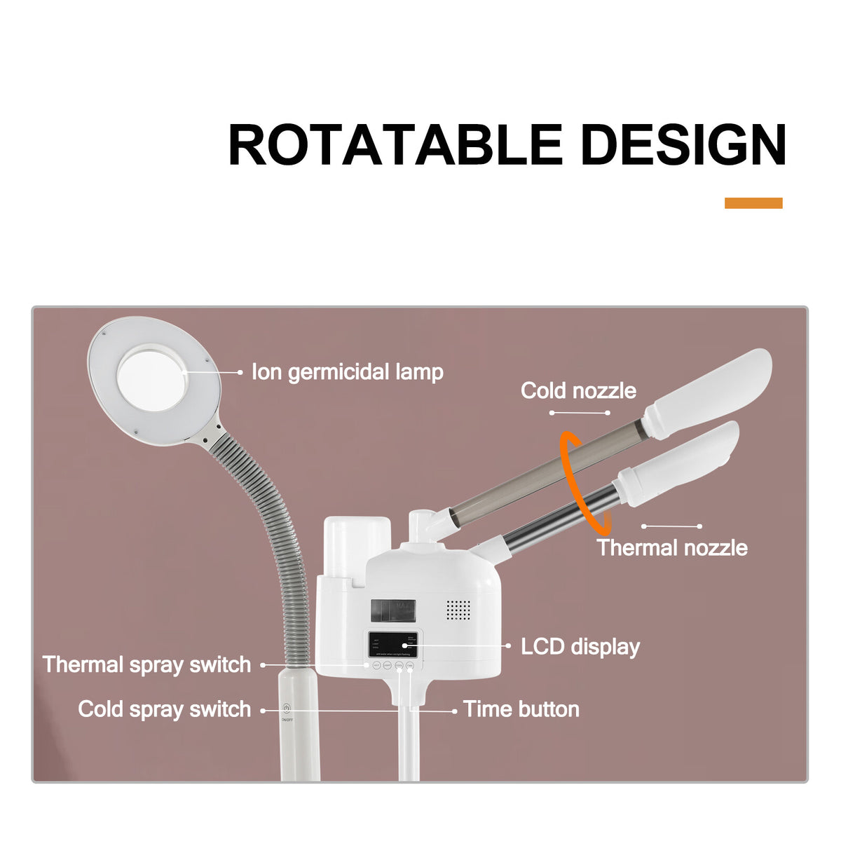 Hot Cold Facial Steamer with Magnifying Lamp & Ozone for Skin Care Salon & Home