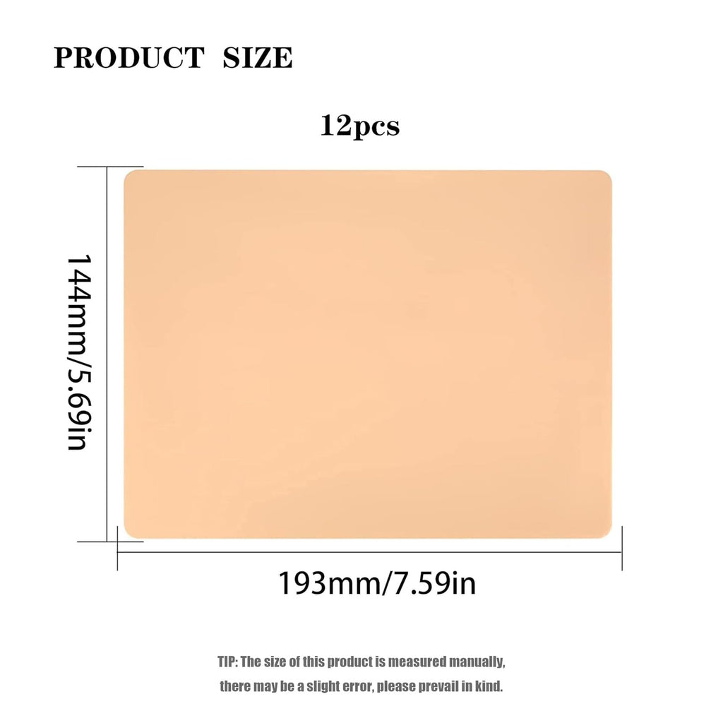Silicone Tattoo Practice Skins 12 Pack 5.7 x 7.6 in - Double Sided