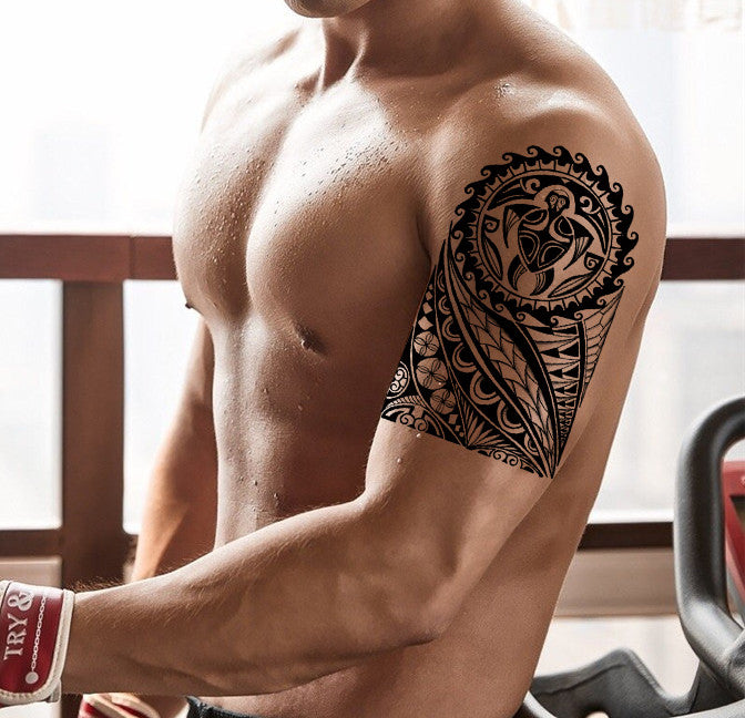 12 Sheets Temporary Tattoos Gothic Skull Wolf Demon Arm Body Art Set