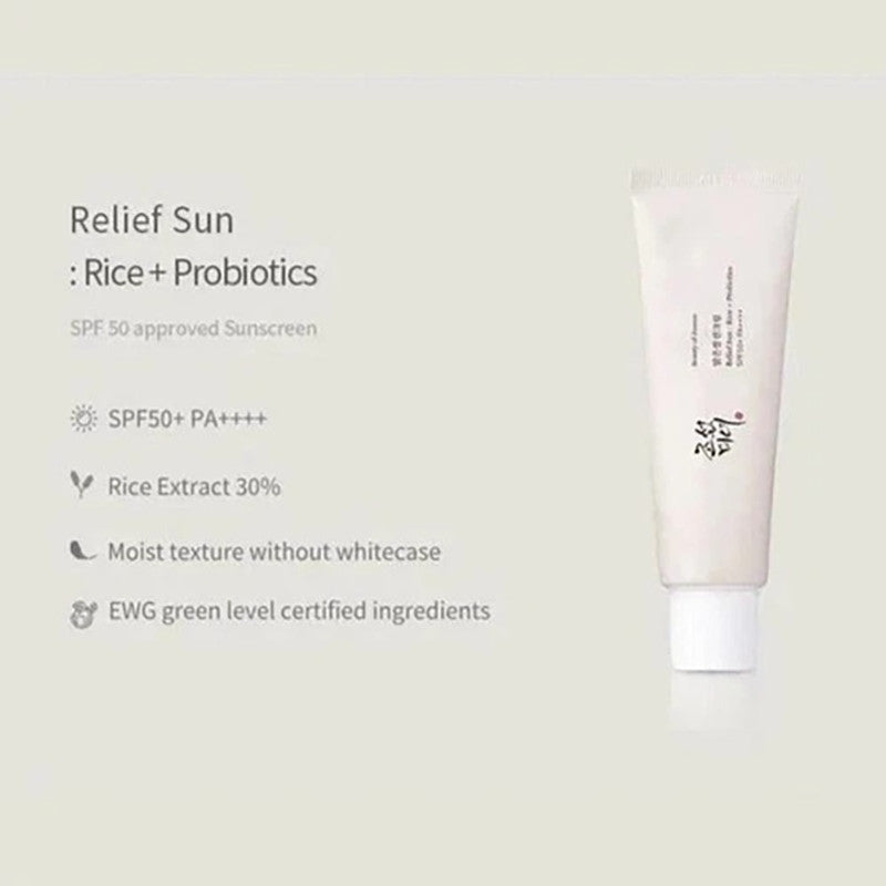 SPF50+ PA++++ Rice & Probiotics Sunscreen - Lightweight Hydrating Face & Body SPF