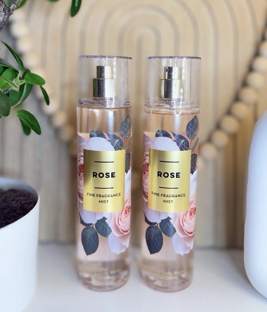 Rose Body Mist 8oz - 2 Pack Floral Fragrance Spray, Feminine Scent Gift Set