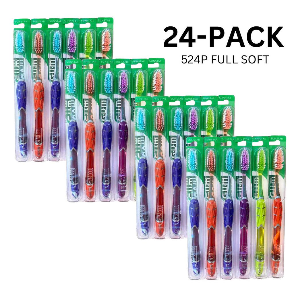 GUM Deep Clean Toothbrush Set 24 Full Size Soft Bristles for Effective Oral Care