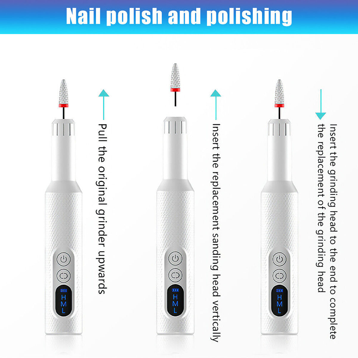 Cordless Electric Nail Drill Machine for Manicure Pedicure - Rechargeable, Adjustable Speed