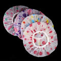 4-Pack Reusable Waterproof Shower Caps with Adjustable Elastic Band