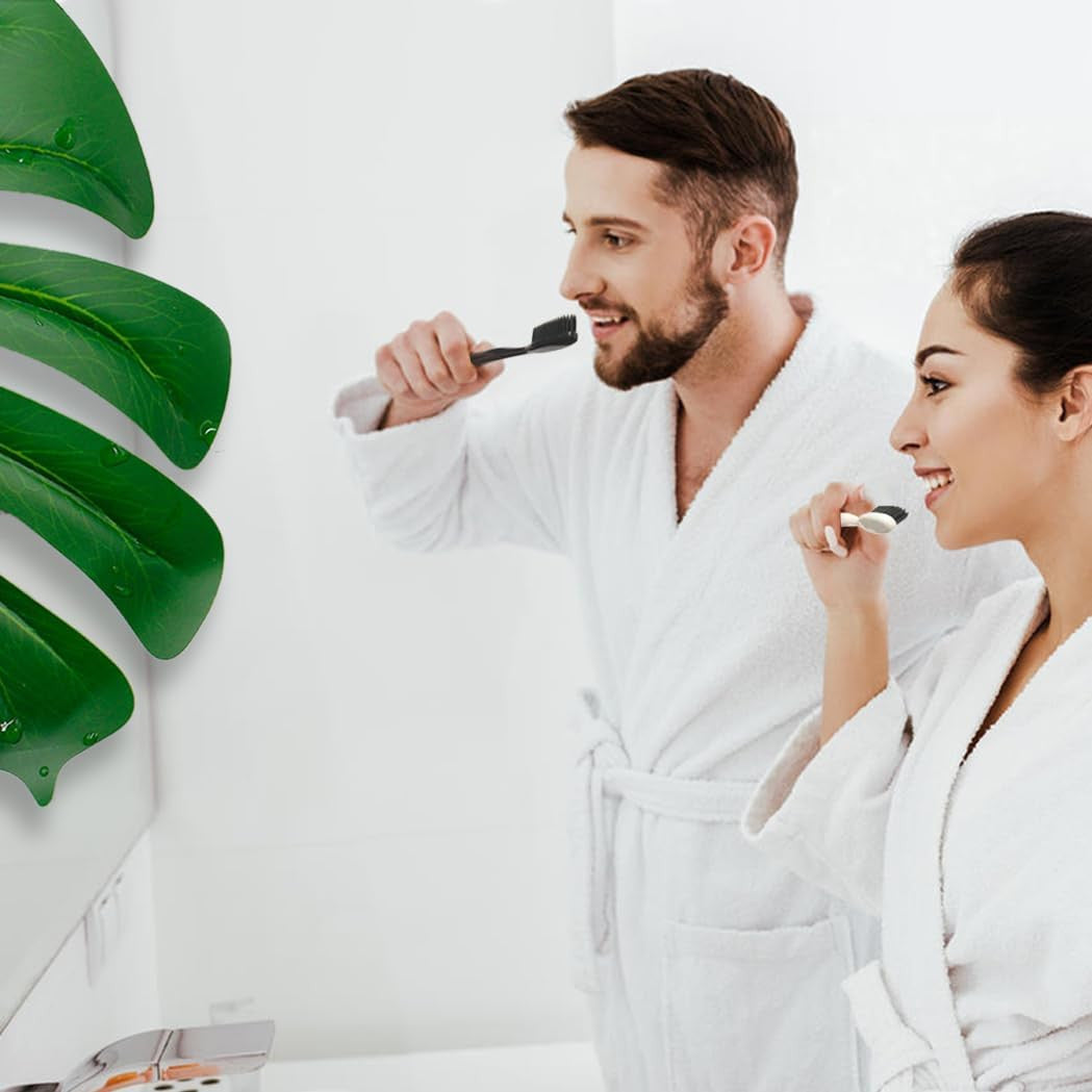 Large Long Head Toothbrush 4-Pack with Charcoal Bristles - Upgraded Firm Oral Care