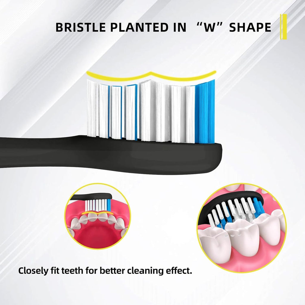 Sonic Edge Jetwave Toothbrush Replacement Heads - 10 Pack, Sanitary & Rounded Bristles