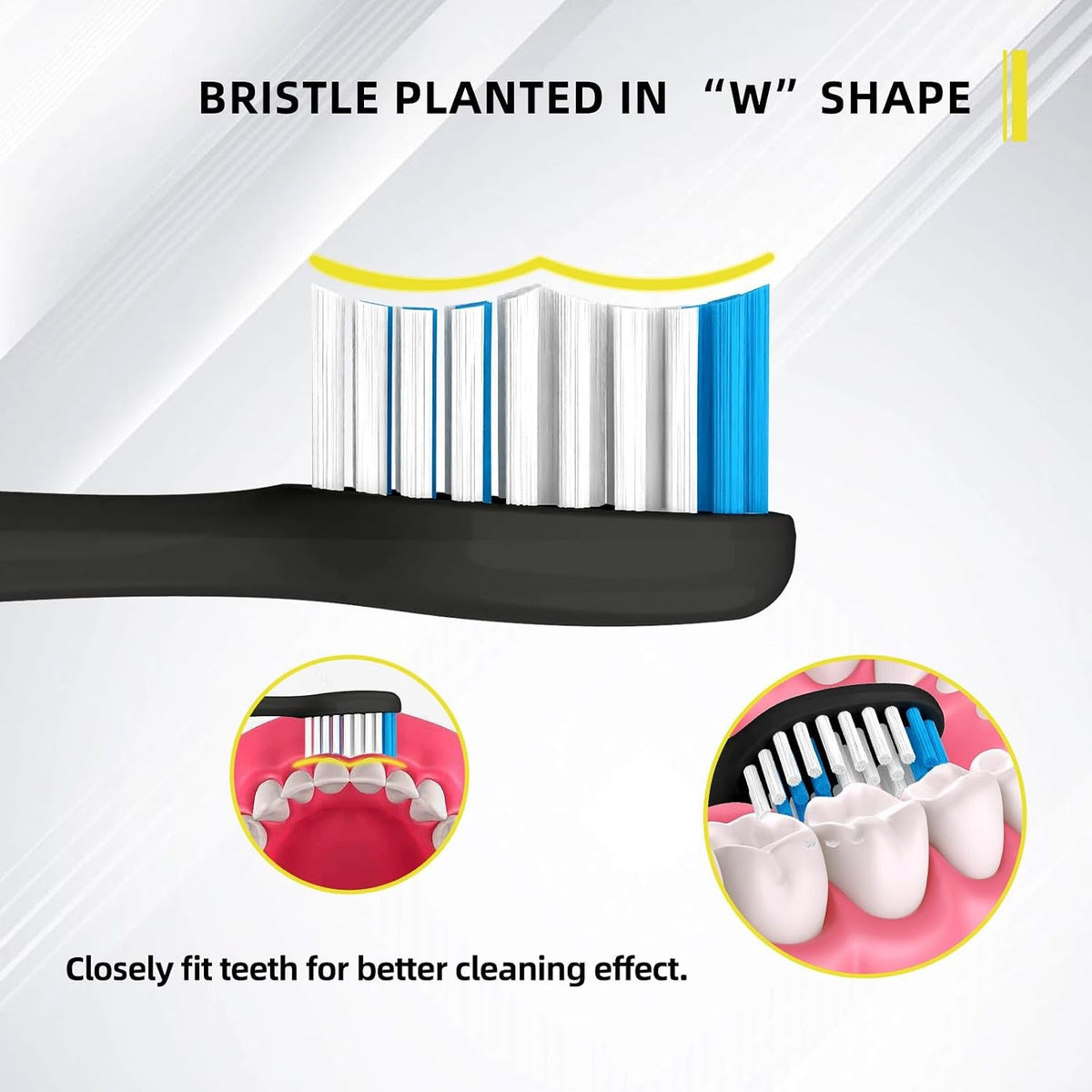 Sonic Edge Jetwave Toothbrush Replacement Heads - 10 Pack, Sanitary & Rounded Bristles