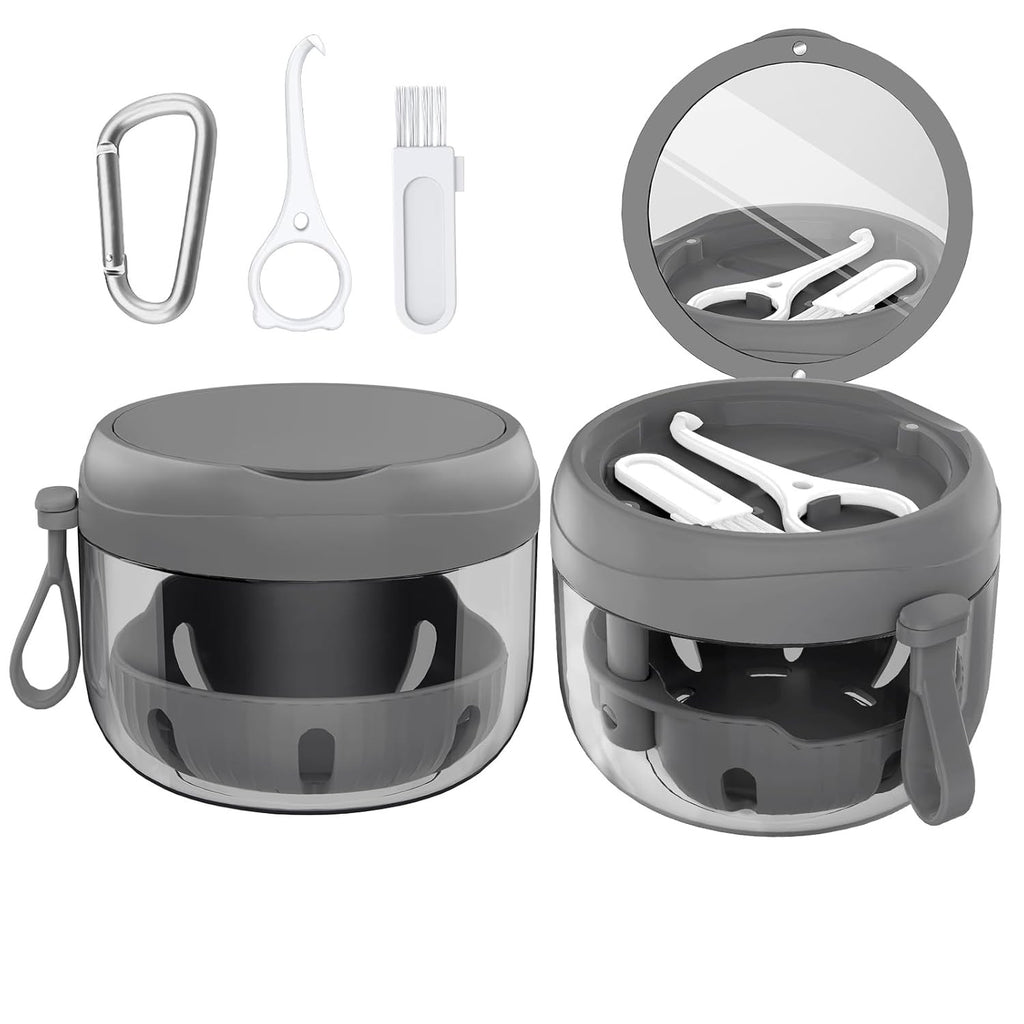 Portable Denture Bath Case Cup with Leak Proof Design for Travel & Storage