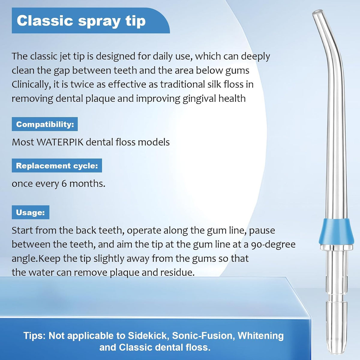 6-Pack Replacement Jet Heads for Waterpik Water Flosser - Deep Cleaning Tips