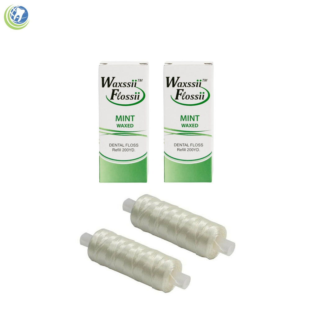 Dental Floss Refills Mint Flavor Waxed 200 Yards Pack - Professional Dispenser Compatible