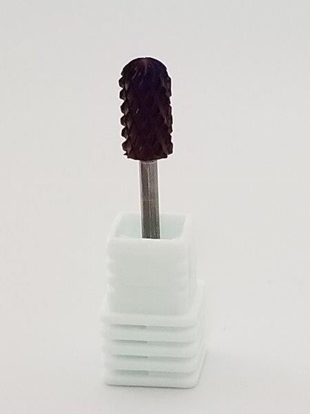 Set of 10 Purple Rounded Top Carbide Nail Drill Bits 4XC - Professional Manicure Tool
