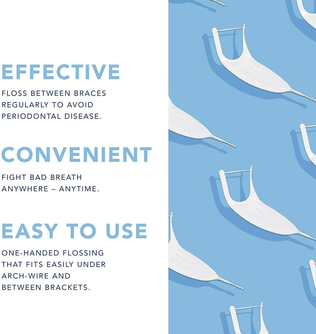 Orthodontic Floss Picks for Braces - 75 Count, Safe & Easy to Use