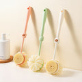 3PCS Long Handle Bath Body Brush Set with Soft Exfoliating Scrubbers for Shower & Back Massage