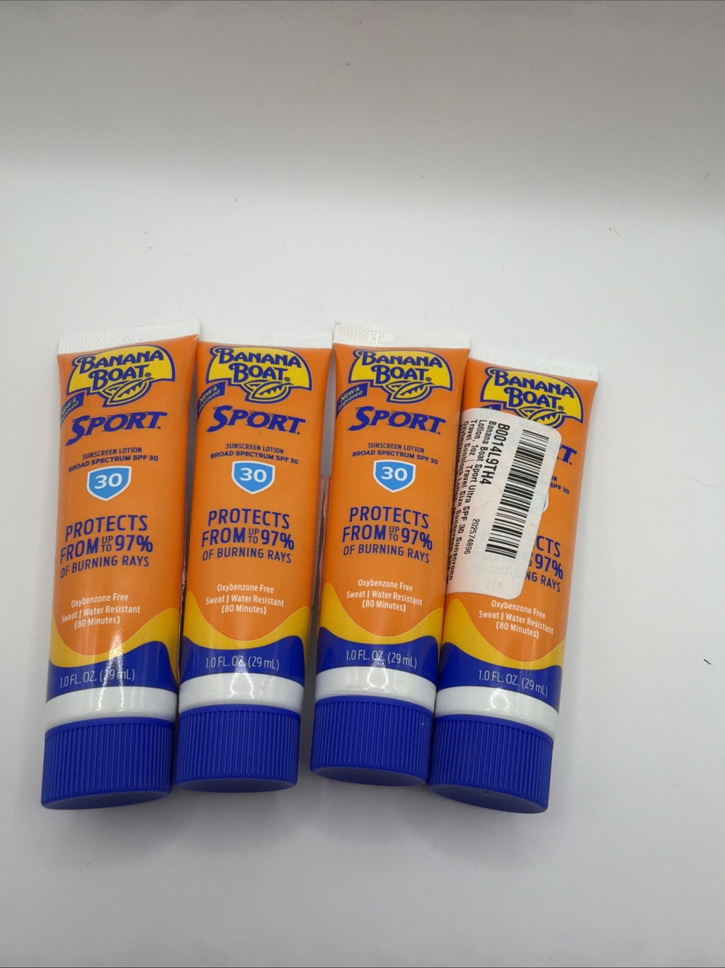 Set of 4 Sunscreen Lotions SPF 30 Travel Size - Ultra Water-Resistant