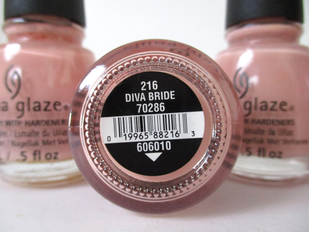 Nail Polish Set 6 Pack - Long-Lasting China Glaze Diva Bride 0.5 oz