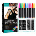 Temporary Tattoo Pen Kit with 10 Colors & 2 Stencil Sheets