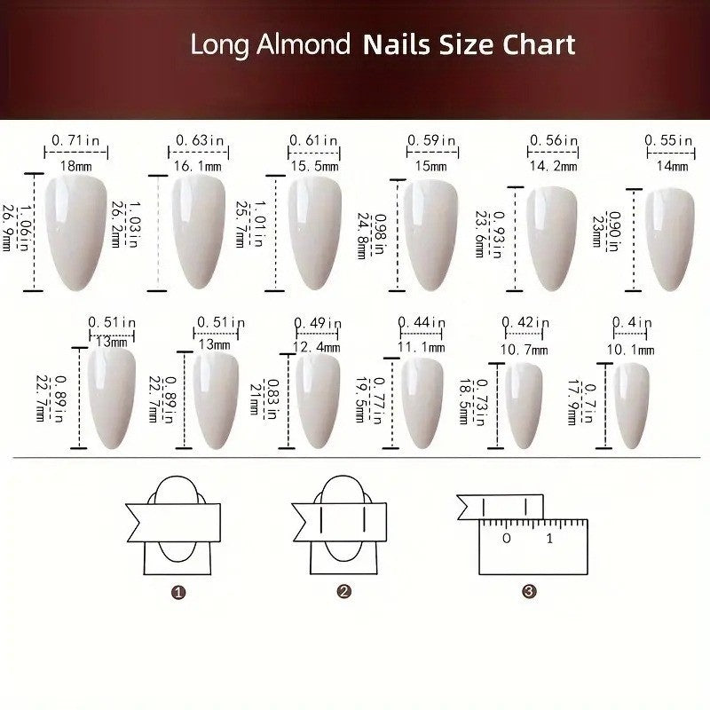 48Pcs Bright Red Long Stiletto Press-On Nails for Manicure - Solid Color
