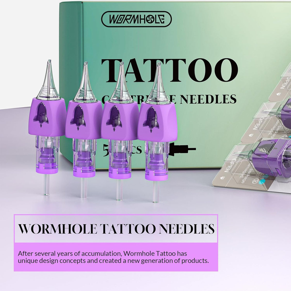 Tattoo Cartridge Needles 50Pcs Mixed Size Round Liner Disposable for Tattoo Gun