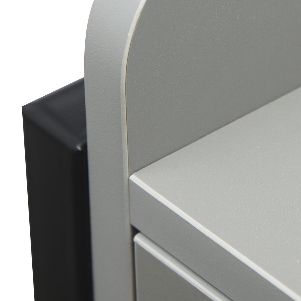 Wall Mounted Salon Storage Cabinet for Hair Salon Equipment - Black & Grey