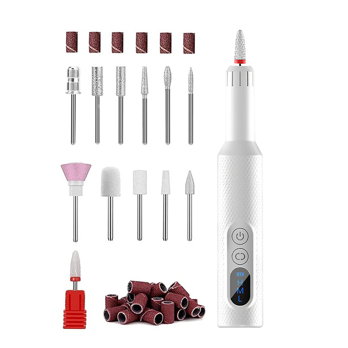 Cordless Electric Nail Drill Machine for Manicure Pedicure - Rechargeable, Adjustable Speed