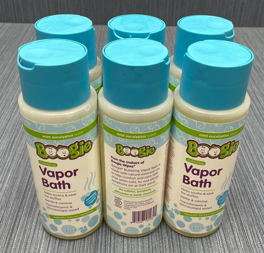 Set of 6 Mint Eucalyptus Bubbling Vapor Bath Tablets - Natural Ingredients