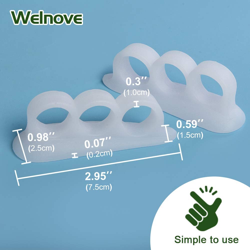 Gel Toe Support Pads 4 Pack - Hammer Toe Correctors & Cushion Relief